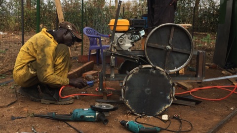 Walking tractor manufacturing in Africa.